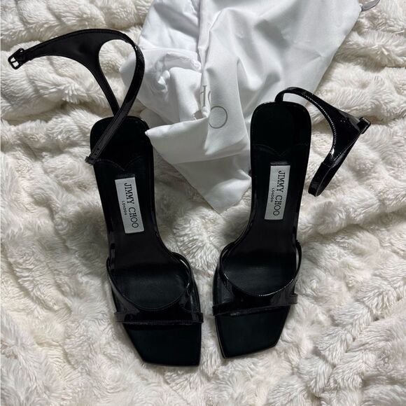 Jimmy Choo Ixia 95 Patent Sandal, Black - Picture 8 of 12